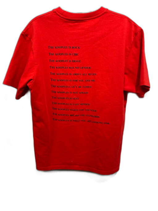 The Kooples Size M Red Cotton T shirt Crew Men's Short Sleeve Red / M