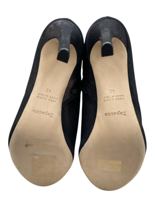 repetto Shoe Size 42 Purple & Black Leather Almond Toe Side Zip Shimmer Booties Purple & Black / 42