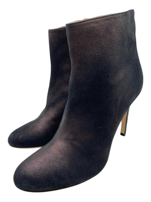 repetto Shoe Size 42 Purple & Black Leather Almond Toe Side Zip Shimmer Booties Purple & Black / 42