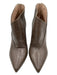 Miu Miu Shoe Size 36.5 Taupe Leather Pointed Toe Paneled Back Zip Booties Taupe / 36.5