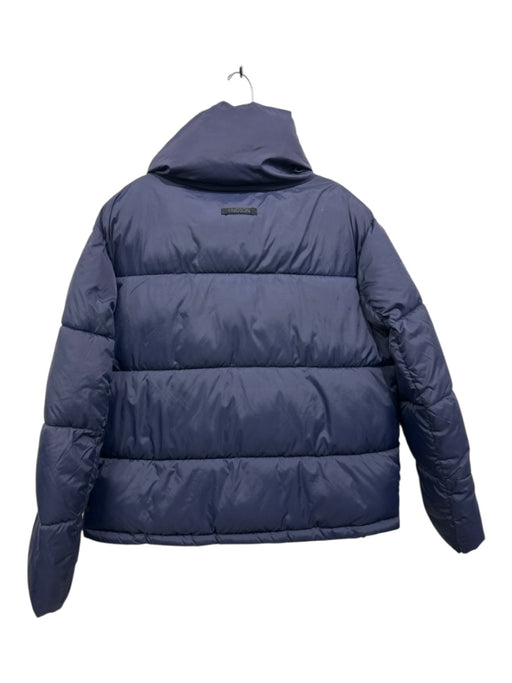 Hudson Size M Navy Blue Nylon Solid Zipper Men's Jacket Navy Blue / M