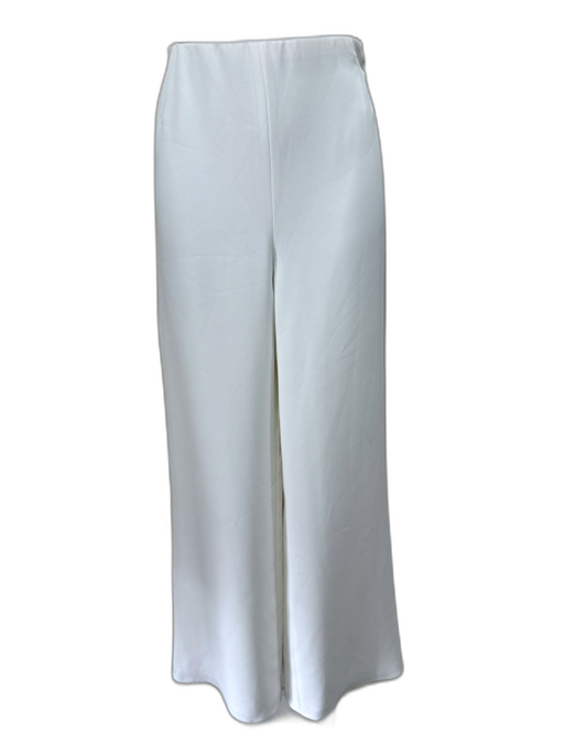 Chanel Size 36 White Polyester Blend Side Zip Logo Charm High Rise Pants White / 36