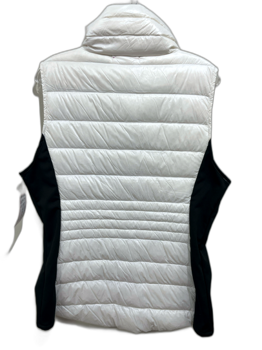 Skea Size 14 Black & White Nylon Zip Front Logo Color & Fabric Block Vest Black & White / 14