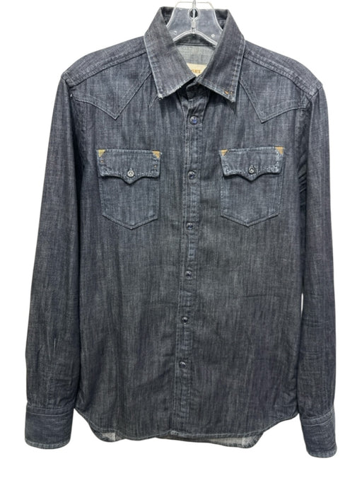 Diesel Size S Dark Wash Cotton Button Down Men's Long Sleeve Shirt Dark Wash / S