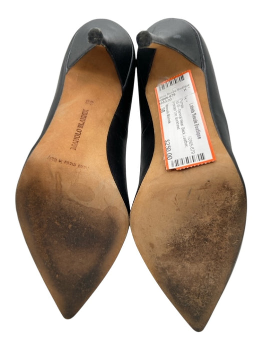 Manolo Blahnik Shoe Size 38 Black Leather Pointed Toe Pumps Black / 38