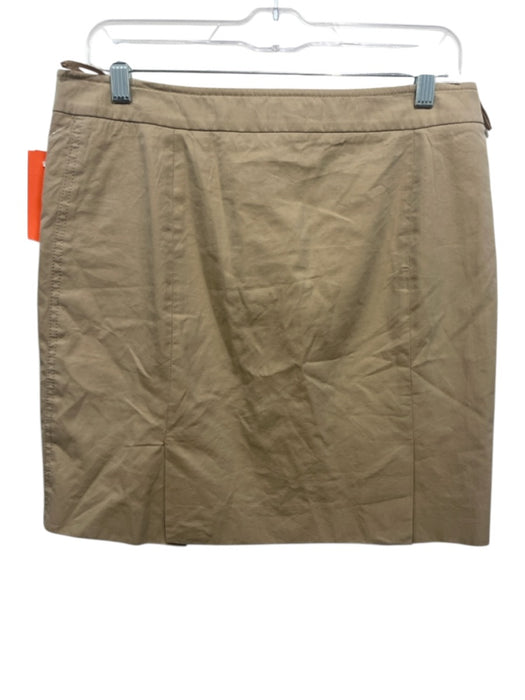 Burberry London Size 8 Khaki Beige Cotton Mini Pockets Trench Skirt Khaki Beige / 8