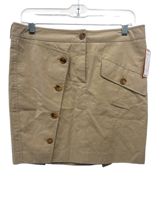 Burberry London Size 8 Khaki Beige Cotton Mini Pockets Trench Skirt Khaki Beige / 8