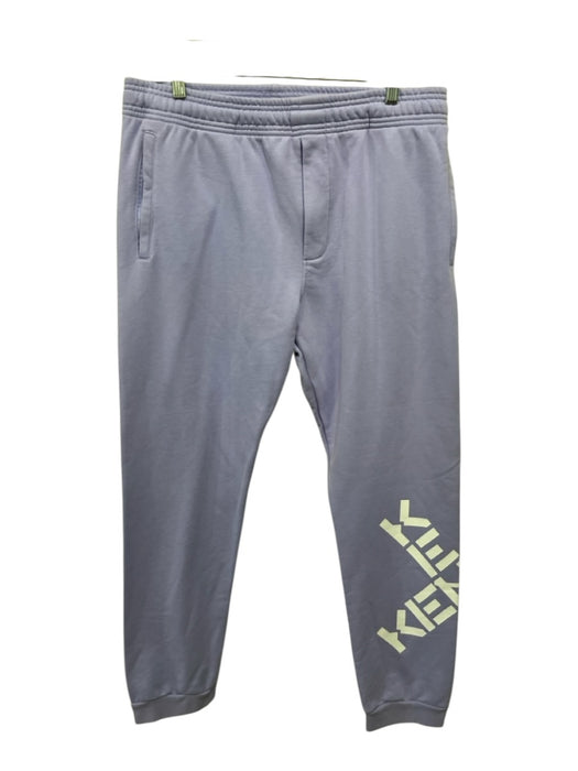 Kenzo Size XXL Purple & White Cotton logo Zip Fly Jogger Men's Pants Purple & White / XXL