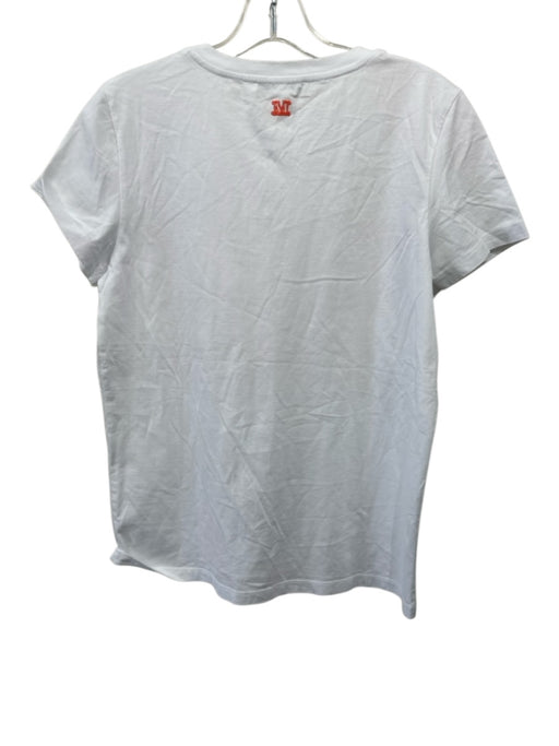 MaxMara Size Est S White & Orange Missing Fabric Tag Short Sleeve Graphic Top White & Orange / Est S