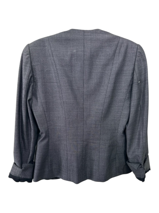 Armani Collezioni Size 4 Gray & Black Wool Blend Asymmetric Button Front Jacket Gray & Black / 4