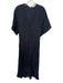 Vince Size M Navy Blue Polyester Blend Scrunched Short Sleeve V Neck Dress Navy Blue / M