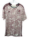 Adidas Size XL Red & Beige Synthetic Abstract Jersey Men's Short Sleeve Red & Beige / XL