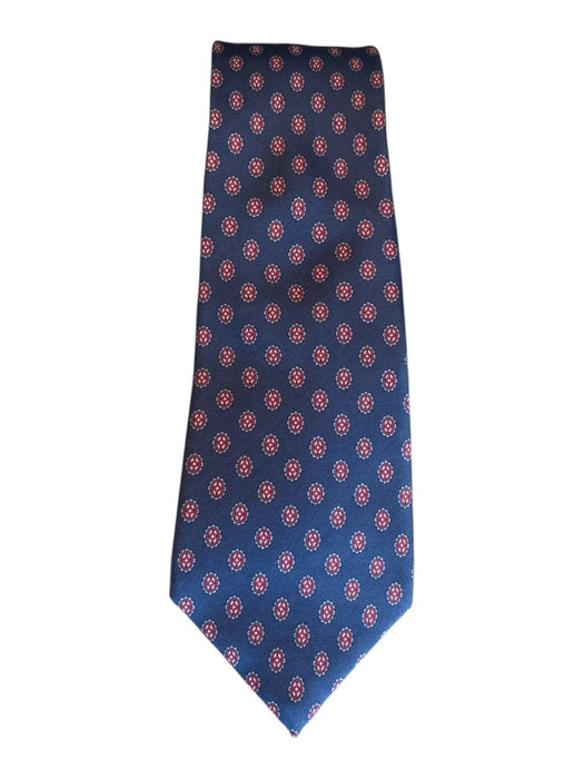 Dior Blue & Red Silk Blend Medallion Men's Ties Blue & Red