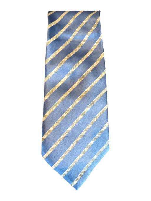 Canali Light Blue & White Synthetic Striped Men's Ties Light Blue & White