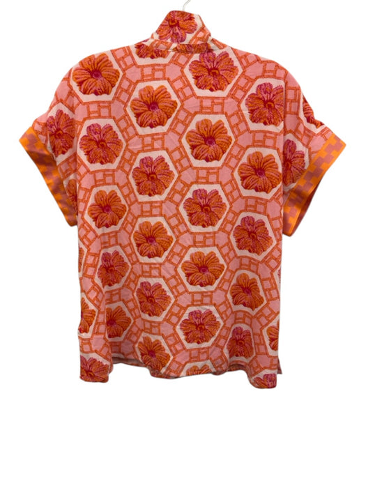 Emily McCarthy Size S Orange, Pink, White Rayon Geometric & Floral Skirt Set Orange, Pink, White / S