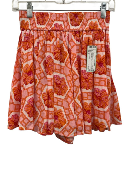 Emily McCarthy Size S Orange, Pink, White Rayon Geometric & Floral Skirt Set Orange, Pink, White / S