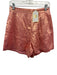 Emily McCarthy Size M Pink & Gold Linen Shimmer Puff Sleeve Elastic Trim Top Pink & Gold / M