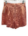Emily McCarthy Size M Pink & Gold Linen Shimmer Puff Sleeve Elastic Trim Top Pink & Gold / M