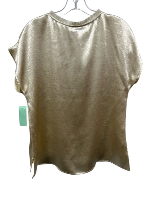 S'edge Size S Pale Gold Polyester Fringe trim V Neck Cap Sleeve Short Set Pale Gold / S