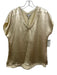 S'edge Size S Pale Gold Polyester Fringe trim V Neck Cap Sleeve Short Set Pale Gold / S