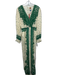 Farm Rio Size S Cream & Green Viscose Long Sleeve Floral & Polka Dot Jumpsuit Cream & Green / S