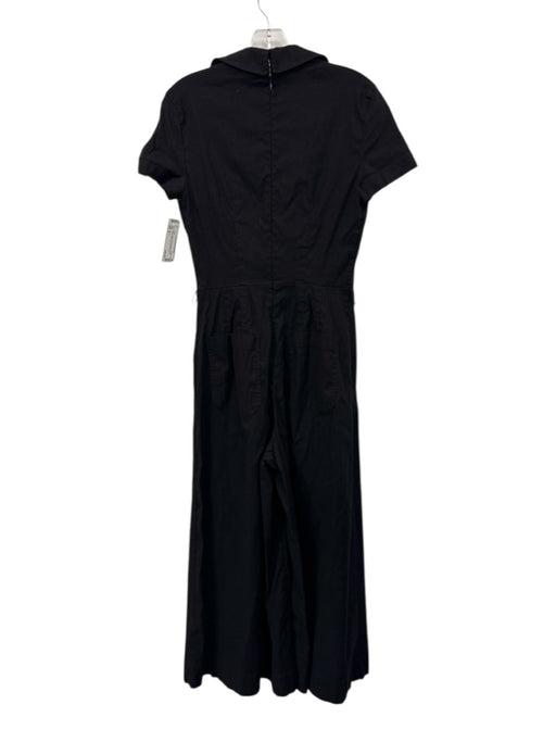 Maeve Size 4 Black Viscose Blend Surplice Short Sleeve Wide Leg Dress Black / 4