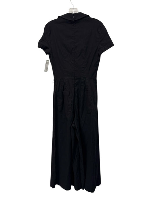 Maeve Size 4 Black Viscose Blend Surplice Short Sleeve Wide Leg Dress Black / 4