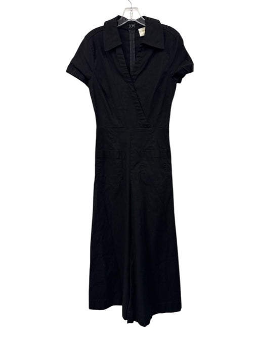 Maeve Size 4 Black Viscose Blend Surplice Short Sleeve Wide Leg Dress Black / 4