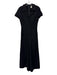 Maeve Size 4 Black Viscose Blend Surplice Short Sleeve Wide Leg Dress Black / 4