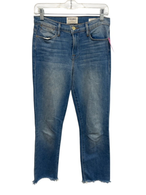Frame Size 26 Medium light wash Cotton Blend Denim High Waist Straight Leg Jeans Medium light wash / 26
