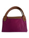 Longchamp Berry Purple Polyamide Blend Leather Detail Zip Top Collapsible Bag Berry Purple / M