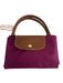Longchamp Berry Purple Polyamide Blend Leather Detail Zip Top Collapsible Bag Berry Purple / M