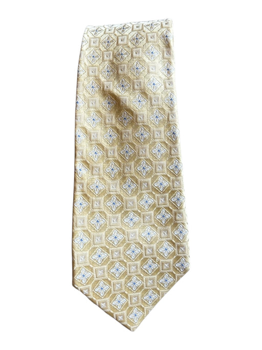 Valentino Yellow & Blue Silk All Over Print Men's Tie Yellow & Blue