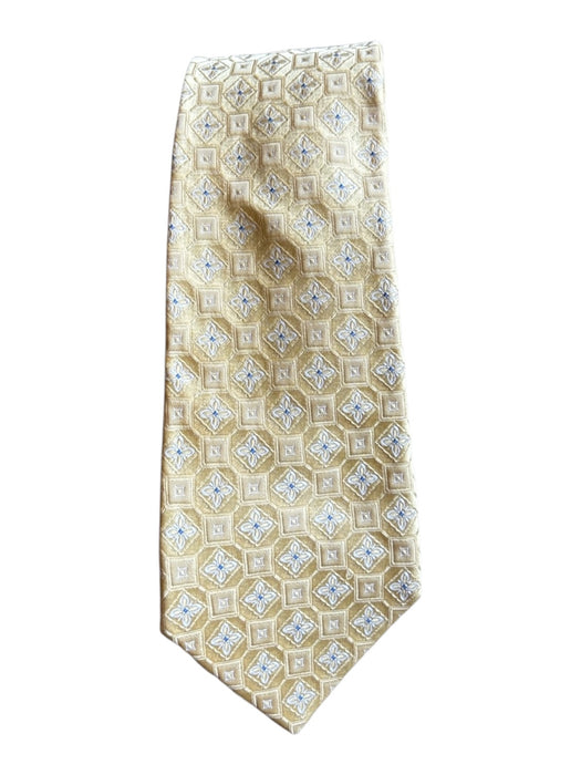 Valentino Yellow & Blue Silk All Over Print Men's Tie Yellow & Blue