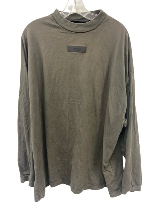 Essentials Size M Gray Cotton Solid Men's Long Sleeve Shirt Gray / M