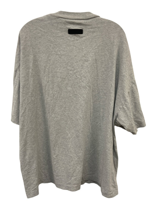 Essentials Size L Gray & Black Cotton Solid Men's Short Sleeve Gray & Black / L