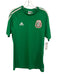 Adidas Size M Green & White Polyester Men's Short Sleeve Green & White / M