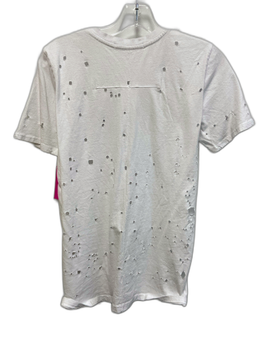Givenchy Size S White & Black Cotton Graphic Logo Holey T Shirt Top White & Black / S