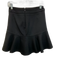 Balenciaga Size 36 Black Wool & Silk Ruffle Detail Side Zip Mini Skirt Black / 36
