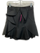 Balenciaga Size 36 Black Wool & Silk Ruffle Detail Side Zip Mini Skirt Black / 36