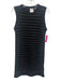 Varley Size XS Black & White Cotton Textured Knit Sleeveless Ribbed Hem Dress Black & White / XS