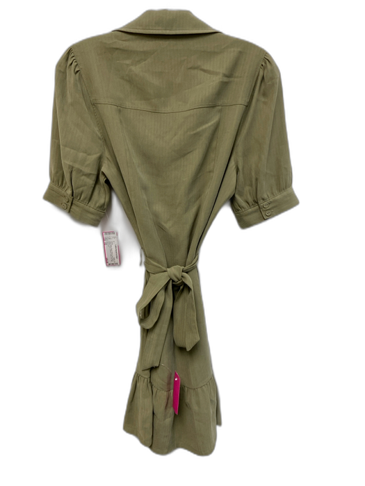 Paige Size XS Pale Green Rayon Blend Short Sleeve Button Front Collared Dress Pale Green / XS