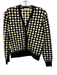 Tory Burch Size M Cream White & Black Viscose Blend Knit Circle Cardigan Sweater Cream White & Black / M