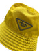 Prada Yellow Nylon Logo Water Resistant Bucket Hat Yellow / L