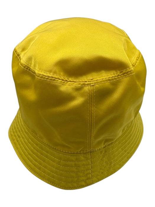 Prada Yellow Nylon Logo Water Resistant Bucket Hat Yellow / L