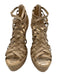 Christian Louboutin Shoe Size 38 Beige Leather Upper Snakeskin Back Zip Sandals Beige / 38
