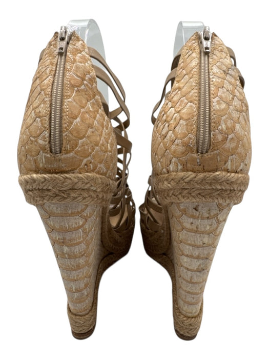 Christian Louboutin Shoe Size 38 Beige Leather Upper Snakeskin Back Zip Sandals Beige / 38