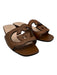 Gucci Shoe Size 36 Tan Brown Leather Upper Interlocking GG Cutout Slide Sandals Tan Brown / 36