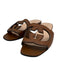 Gucci Shoe Size 36 Tan Brown Leather Upper Interlocking GG Cutout Slide Sandals Tan Brown / 36