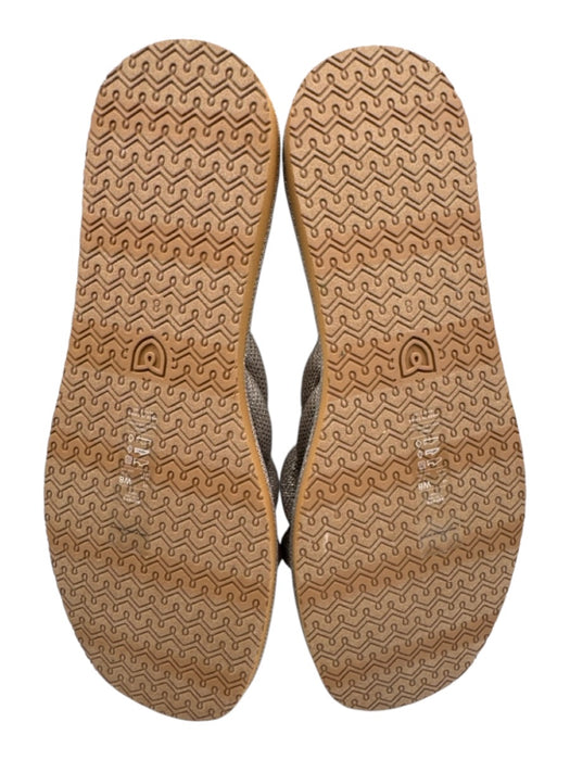 Rothy's Shoe Size 8 Beige & Silver Synthetic Knot Cord Shine Flip Flop Sandals Beige & Silver / 8